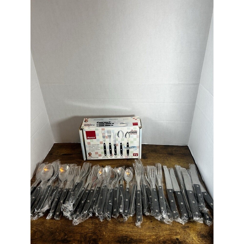 Ronco Showtime 40 Pc Flatware Set Complete 5 Pc Service for 8 Seen On TV Unused - Picture 12 of 12